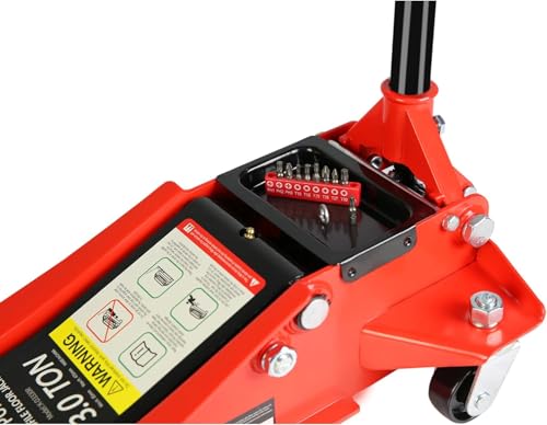 3 Ton Low Profile Floor Jack, Heavy Duty Floor Jack with Dual Pistons Quick Lift Pump, Steel Car Jack Adjustable Height 3.3"-18.5", Hydraulic Trolley Floor Jacks 3 Ton/6600 LB Capacity, Red - color: Red - 3 Ton(Dual Pump), Lift 3.3"-18.5"