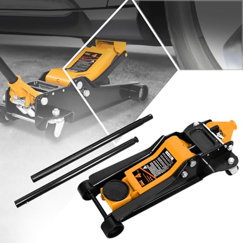 PM PERFORMOTOR Low Profile Hydraulic Trolley Service/Floor Jack, 4 Ton (8000 lbs) Capacity, Lifting Range 4.5"-20", Orange,PM-TOL-FJ40-OG - color: Orange
