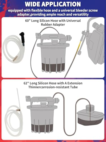 3L Vacuum Brake Bleeder Kit One Person Pneumatic Brake Fluid Bleeder Kit with 3L Fluid Extractor and 1L Refilling Bottle