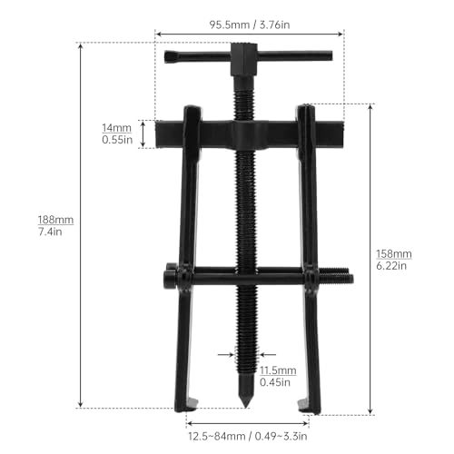 Two Jaw Bearing Puller, Adjustable 2 Jaws Gear Remover Tool, Puller Kit for Bearing, Gears, Pulley, Flywheel, Motorcycle, Car (8 inch) - size: 8 inch