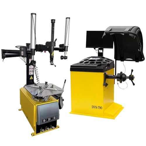 Tire Changer and Premium Wheel Balancer Combo with Bead Blaster & 24" LCD, 110V for 10-26" Rims, Advanced Tire Service System for Professional Use