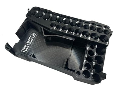 ToolCraft3d Design 3d Printed Insert Designed for Milwaukee Packout Organizer and Gen2 M12 Stubby 3/8" Impact (Insert Only) (Black) - color: Black