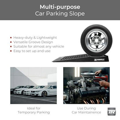 Tomioka Racing Super Slopes Low Profile Car Service Ramps Pair with Anti-Slip Pads, Perfect for Raise Lowered Car Oil Changes, Lift Vehicle Maintenance, & Jack Support