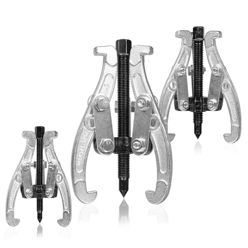 3 Pcs Puller Set, 3" 4" 6" Reversible Jaw Gear Extractor, 3 Jaw Puller, Heavy Duty Tool for Pulley, Flywheel, Wheel Bearing & Hub Removal, Auto Repair & Garage Maintenance
