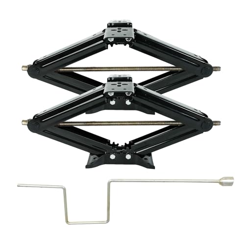 5000 lb Lift 24" RV Stabilizing Scissor Jack, Scissor Lifting Jacks w/Handle for Pop-Up Camper and Travel Trailer -Pack of 2 | for Pop-Up Camper and Travel Trailer -Pack of 2