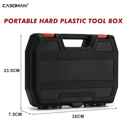 CASOMAN 1/2” Drive Deep Big Impact Socket Set, 13-Piece Large Spindle Axle Nut Impact Wrench Socket Set, 6 Point, CR-MO, Metric, 17mm - 41mm