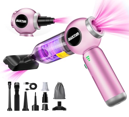 Handheld Vacuum Cleaner Cordless - 17500PA Strong Suction Rechargeable, 3-Speed Adjustable Portable Mini Dust Buster for Pet Hair, Car Detailing, Home, Office & Car Cleaning - color: Pink