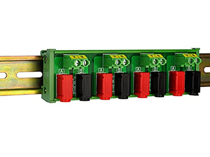 Banana Jack Breakout Board Module (4x2 Positions, DIN Rail Mount) - size: 4x2 Positions, style: DIN Rail Mount