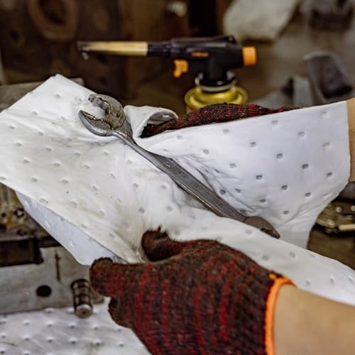 Oil Absorbent Pads 100-Pack | 16"x20" Oil-Only Spill Mat | Industrial Spill Control for Oil & Fuel(32 Gal/Box) | Repels Water Absorbing Sheets - color: 100pack 4mm Thickened/ Oil-Only Pads(16"x20")