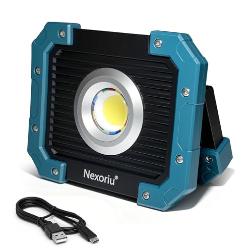 Hands-Free Magnetic LED Work Light Rechargeable, 1200LM Super Bright Light | IP66 Waterproof COB Mechanics Light with Strong Magnet & 180° Stand for Car Repair, Garage, Job Site & Power Outage