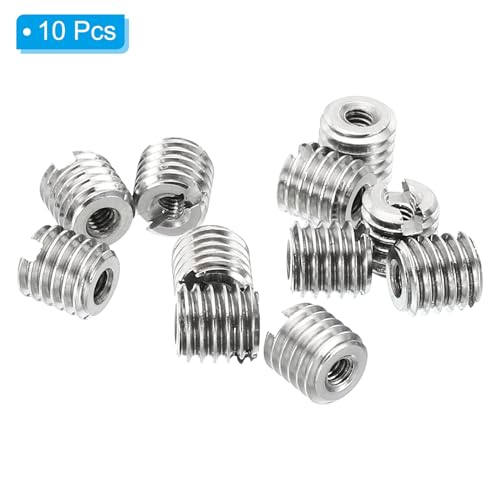 PATIKIL Thread Adapters Sleeve Reducing Nut, 10 Pcs M5x0.8 Male to M2x0.4 Female Repairing Insert Nut Screw Reducer Stainless Steel Fastener 5mm - size: M2xM5x5mm