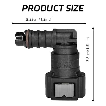 2PCS Fuel Line Quick Connector, 90° Elbow Quick Connect Fuel Line Fittings Repair Kit, High Pressure Oil Pump Fuels Hose Pipe Quickly Connect Plug for 3/8 SAE to 5/16 ID Nylon Tubing（Elbow） - size: Elbow