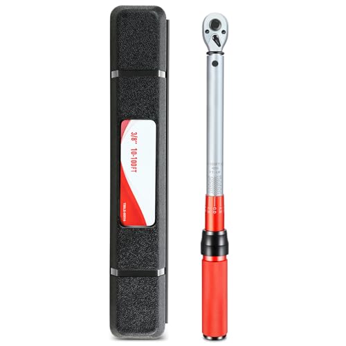Auto Dynasty 3/8 Inch Dual-Scale Reversible Ratchet Wrench Set 10-100ft.lb/13.6-135.6 n.m with Quick Release and Accurate Torque Control - Perfect for Cars, Bikes, and Machinery Maintenance - size: 3/8 Inch-100ft.lb
