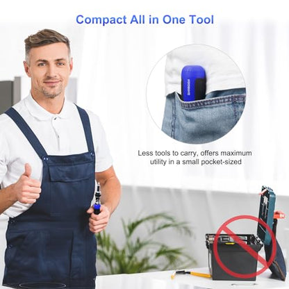 SHARDEN Ratchet Screwdriver 13-in-1 Multi Screwdriver Tool All in One Ratcheting Screwdriver Set with Phillips, Flat Head, Torx, Hex, Square, 180 Degree Pivoting Adjustable Angle Screw Driversets Set - color: Blue