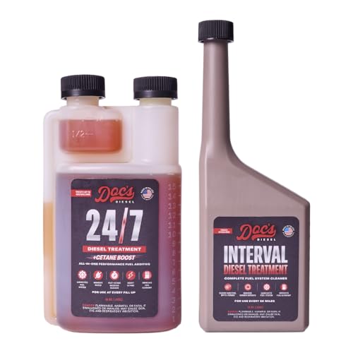 Doc’s Diesel 24/7 Cetane Boost + Interval Diesel Treatment Kit – ULSD Fuel Additive & Injector Cleaner – Cleans Fuel System, Improves MPG (16 oz + 12 oz) - size: 24/7 + IDT