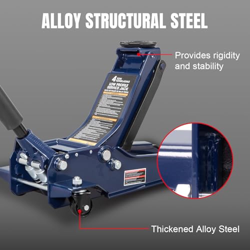 TCE Hydraulic Floor Jack with Dual Quick Lift Pump, 4 Ton (8,000 lb) Capacity, Lifting Range 3.94"- 20", Blue - color: New Sapphire Blue, size: 4 Ton, style: 2026 New Model