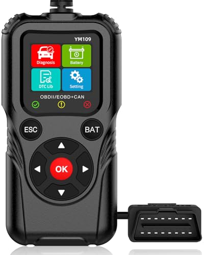 2-in-1 OBD2 Scanner Diagnostic Tool & Battery Tester for 12V Cars | Read & Clear Check Engine Code, Live Data Stream, Battery Voltage Test, Voltage Curve Monitor, Battery Health Check