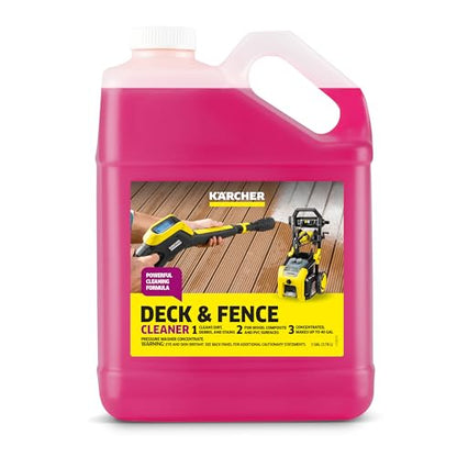 KÄRCHER Wood Fence & Deck Cleaner, For Pressure Washers | Removes Dirt and Grime from Wood, Composite, and PVC, Highly Concentrated, Makes up to 40 gal of Cleaner, Residue Free - style: Wood Cleaner