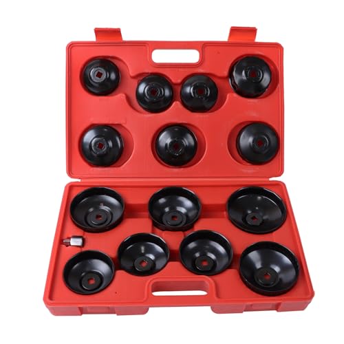 waltyotur 14pc Cup Type Oil Filter Cap Wrench Socket Removal Tool Set 65-14F to 100-15F