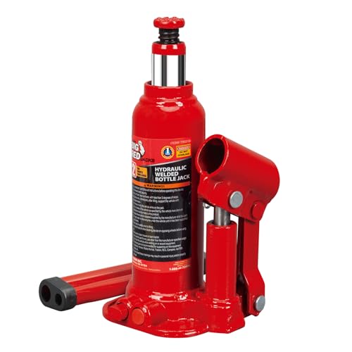 BIG RED T90203B Torin Hydraulic Welded Bottle Jack, 2 Ton (4,000 lb) Capacity, Red - color: Red, size: 2 Ton