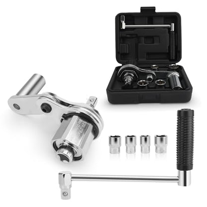 Torques Multiplier Wrench Kit, 1/2in Drive 1:16 Heavy Duty Lug Nut Remover. with 17 19 21 22mm Sockets,Carrying Case for Changing Tires, Swivel Wrench Included