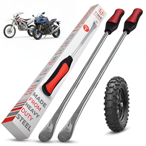14.5" Tire Spoons Motorcycle Tire Iron Levers Pry Bar Set Changing Tires Removal Repair Tool Kit Tyre Changer Remover Metal Steel for Dirt Bike Scooter Bicycle Mower 14.5 inch Long (2)