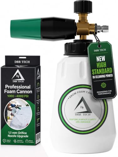 DBR Tech® Foam Cannon for Pressure Washer | Pro Grade, 1.1mm Orifice, 1000-4000 PSI