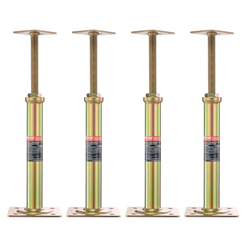 VEVOR House Floor Jacks, 4 PCS Post Floor Joist Jacks for Leveling, 11.6"-16" Height Range, Total Support up to 10000 LBS, Galvanized Telescoping Screw Jacks for Temporary Support - size: Floor Jacks Post