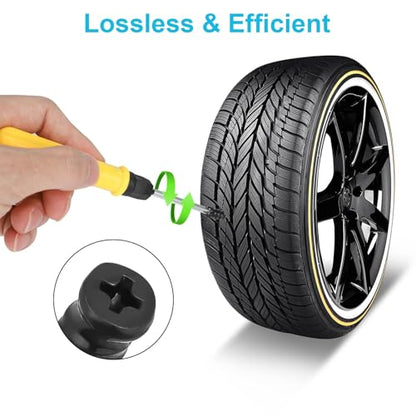 Linkstyle 60PCS Tire Plug Kit, Flat Tire Repair Rubber Nails Kit for Car Truck ATV Tyre Puncture Repair - size: 30 Small and 30 Large Tire Plug Screws