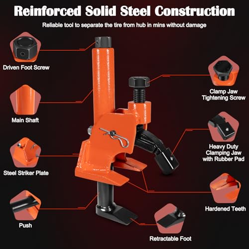 Manual Tire Bead Breaker with Rubber Pad Protector, 38"-42" Tires Changer Tool, Heavy-Duty Tire Bead Removal Tool Fits for Tires of ATVs, UTVs, Tractors, Trucks, Cars, RV, Golf Cart, Bus, Motorcycles