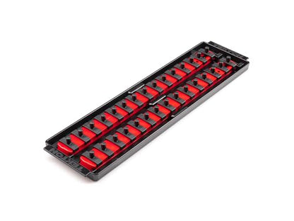 TEKTON 1/4 Inch Drive 2-Rail Socket Organizer Set, Red (30-Tool) | OST02130 | Made in USA - color: Red, size: (30-Tool), style: 2-Rail