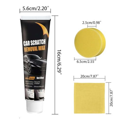 Car Scratch Repair Wax with Sponge and Towel, 2026 New Upgrade Car Scratch Remover Wax, Automotive Scratch Repair, Professional Car Paint Repair Compound for Deep Scratches (120g)