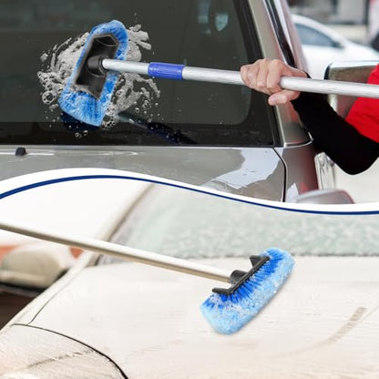 10" Car Wash Brush Head with Soft Bristles - Gentle on Paint, Compatible with Poles, Perfect for Cars, Trucks, RVs, Boats, Decks, and More (Blue) - color: 1 Pcs