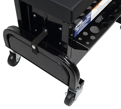 Pro-Lift Mechanic Roller Seat with Tool Box - 3-Drawer Rolling Tool Chest Stool with Padded Seat Cushion for Garage Creeper – 400 Lbs Capacity