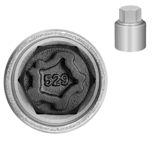 529 Wheel Locking Nut Key for VW, Socket Adapter (OD 28mm-ID 25mm) | Wheel Lock Nut Socket Adapter, Anti-Theft Lug Nut Removal Tool, Anti-Theft Screw Remover, Repair Tool, Tyre Fitting, garage - size: Socket 529