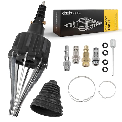 Dasbecan Upgraded Pneumatic CV Boot Expander Tool, CV Boot Installation Kit | Black Universal CV Boot Spreader for BMW UTV ATV, Basic Kit Includes 1 Boot and 2 Clamps, 4 1/4" NPT Air Hose Nipple - color: Black, size: Basic Kit (No Pliers, 1 Boot + 2 Clamp