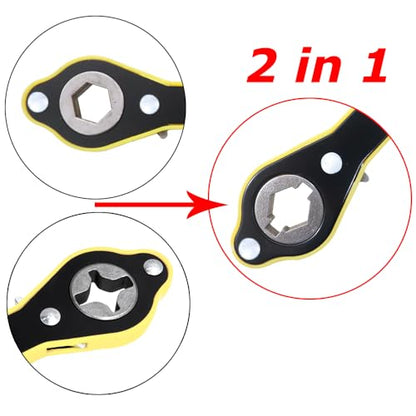 Car Scissor Jack Wrench 2 in 1 Universal Car Ratchet Wrench ( Dual-use ) | Replacement Scissor Jack Crank Handle 360° Swivel Labor-Saving Jack Ratchet Wrench with Converter Car Jack Handle