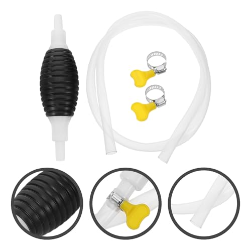 Abaodam Manual Siphon Pump Transfer Hose 1.5m Gasoline Fuel Oil Hand Pump Kit for Automotive Fluid Extraction and Water Transfer