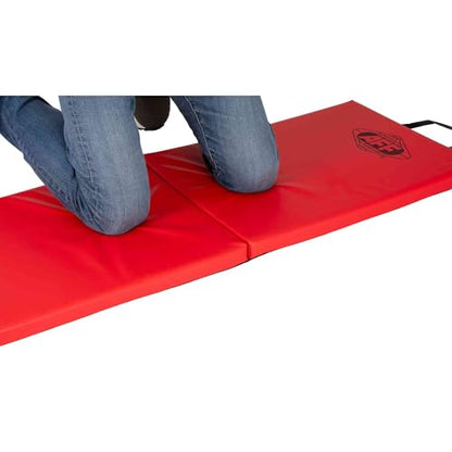 AFF Folding Mechanic Pad - 47" Length Heavy Duty Pad for Lying, Sitting or Kneeling - Chemical Resistant Vinyl Upholstery with Carrying Handle - Garage & Repair Shop Use