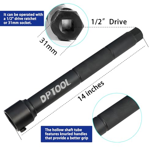 DPTOOL Inner Tie Rod End Removal Tool Kit, Axial Steering Ball Joint Puller Remove Install, 30-35mm 35-40mm 40-45mm 1/2" Drive Inner Rod Steering Rack Knuckle Tool for Car Track