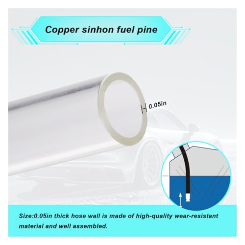 Gas Siphon Hose Pump, 10FT Shaker Self Priming Fuel Transfer Pump with 1/2" Copper Valve, Multi-Purpose Manual Hand Pumps for Oil Gasoline Diesel Water Liquid (3M/10FT) - size: 3M/10FT