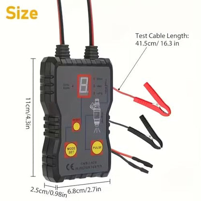 Universal Fuel Injector Tester and Cleaner Tool Kit, 4 Pulse Modes, Dual Channel for 2 Injectors, 12V/5V, with Adapters, DIY Diagnostic & Cleaning for Cars Motorcycles EFI Gasoline Engines
