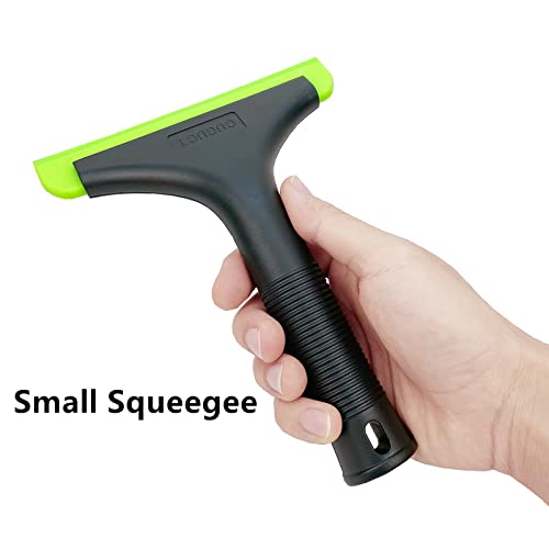 Super Flexible Silicone Squeegee, Auto Water Blade, Water Wiper, Shower Squeegee, 5.9'' Blade and 7.5'' Long Handle, for Car Windshield, Window, Mirror, Glass Door, Black Green - color: Black Green