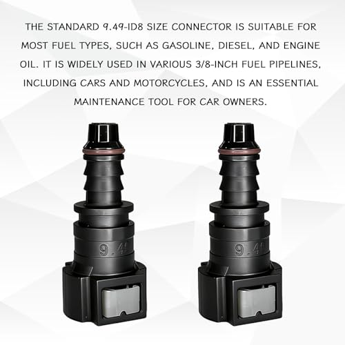 2PCS 90 Degree Fuel Line Quick Connector, 3/8 SAE to 5/16 Nylon Tubing Fuel Line Connector, High Pressure Quick Release Push-On Plugs Fuel Line Repair Kit Compatible with Most Vehicles（Straight） - size: Straight
