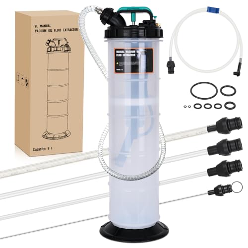 GOOACC Oil Extractor Pump 9L Manual Fluid Extractor Pump Oil Vacuum Changer with Brake Bleeding Hose Oil Suction Pump Extractor for Automotive Boat Motorcycles Oil Coolant Transmission Fluid Change - size: 9L Manual