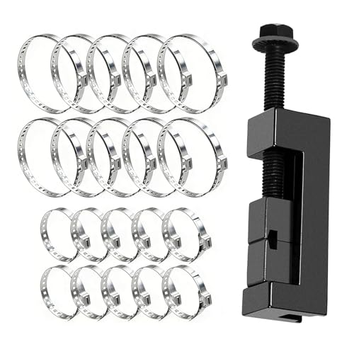 CV Boot Clamp Plier with 20Pcs Stainless Steel Single Ear Hose Clamp, Drive Shaft CV Axle Boot Clamp Removal and Installation Tool for Most Cars