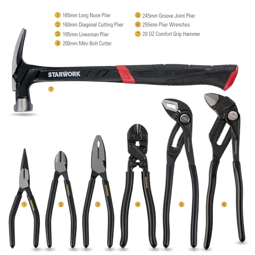 STARWORK TRUE MECHANIC 306-Piece Mechanics Tool Set and Socket Set, Comprehensive Tool Kit, Automotive Repair Tool Set, 【Pliers Wrench】, Professional