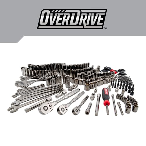 CRAFTSMAN OVERDRIVE 284-Piece Gunmetal Chrome Mechanics Tool Set, Standard SAE/Metric Socket Set, with Hard Case (CMMT99284)