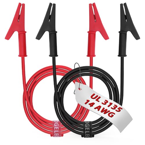 14 Gauge 2pcs/3.3Ft Alligator Clips Electrical with Wires UL3135, Heavy Duty Silicone Test Leads Set Jumper Wires Kit for Testing - EDGELEC - size: 3.3 Ft(1m)
