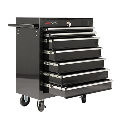 Maxority 7-Drawer Heavy-Duty Rolling Tool Chest Cabinet with Lock Mobile Cart for Garage & Workshop, Black - color: 7-drawer Black